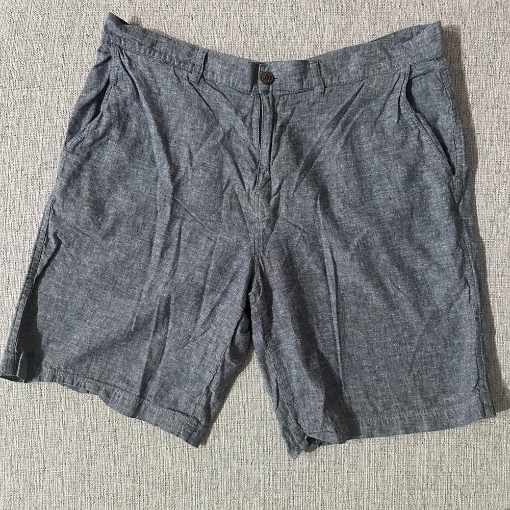 Men's Casual Chambray Shorts in Slate Blue